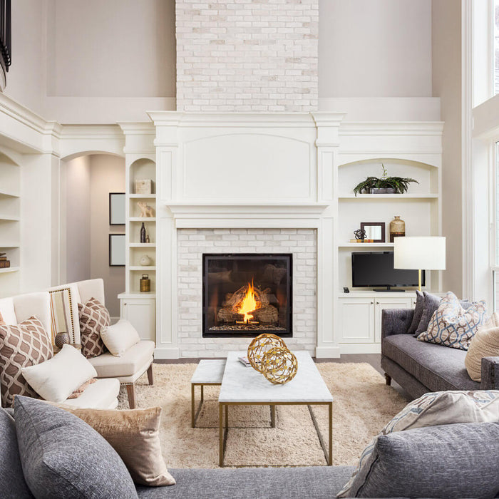 white and gray contemporary family room