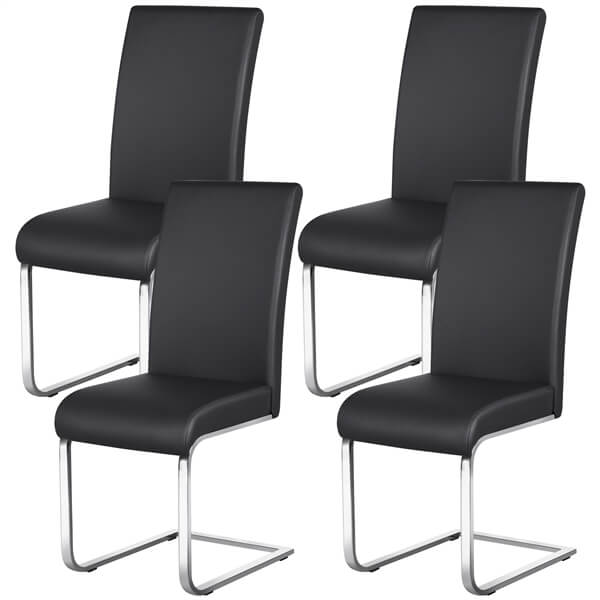 Yaheetech 4pcs Dining Chairs Faux Leather Chairs