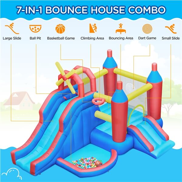 bounce house and slide