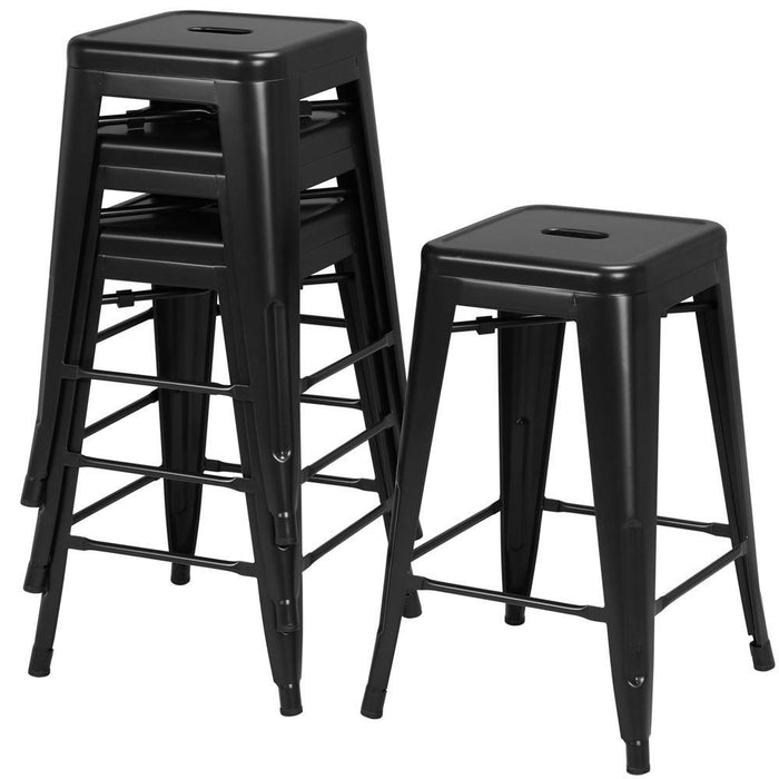 Yaheetech 24 inch Set of 4 Counter Height Metal Bar Stools