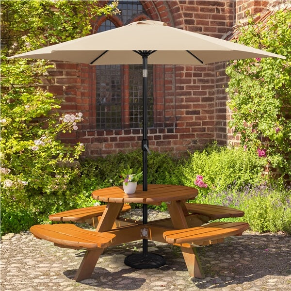 Yaheetech Outdoor Table Umbrella with Push Button Tilt and Crank