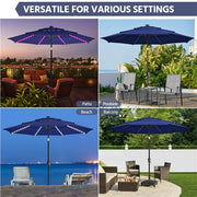 9 ft solar lighted patio umbrella