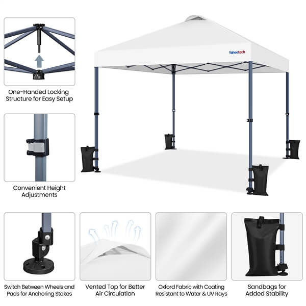 Yaheetech 10x10 Pop-up Canopy Tent with One Push Button