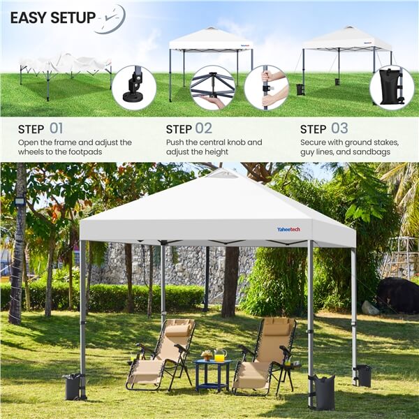 Yaheetech 10x10 Pop-up Canopy Tent with One Push Button