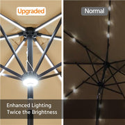 offset umbrella with solar lights