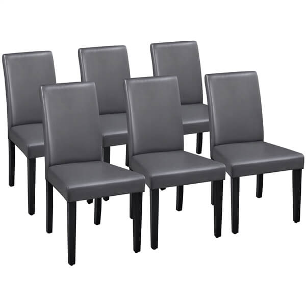 Yaheetech Dining Chairs Set of 6 Faux Leather