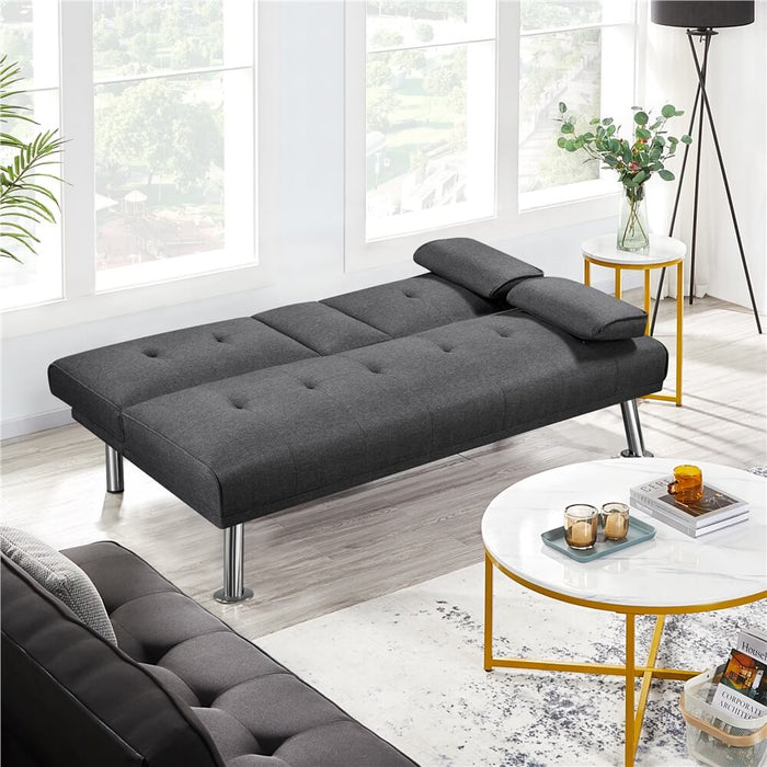 Yaheetech Linen Fabric Modern Sofa Bed