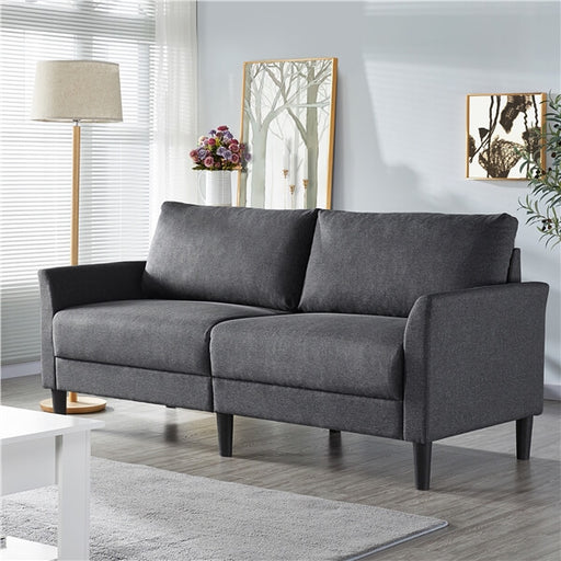  2-Seater Linen Fabric Couch 75.5’’ W Upholstered Sofa Living Room Loveseat/ Sectional Sofa