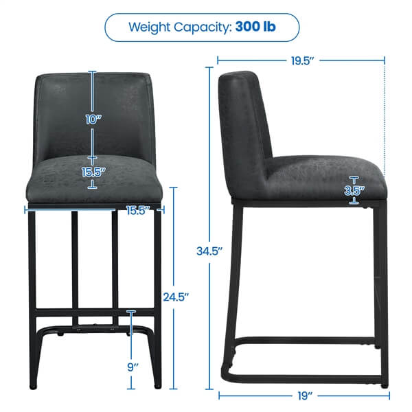 Yaheetech Counter Height Bar Stools 24.5''