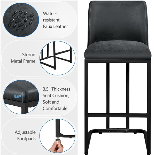 Yaheetech Counter Height Bar Stools 24.5''