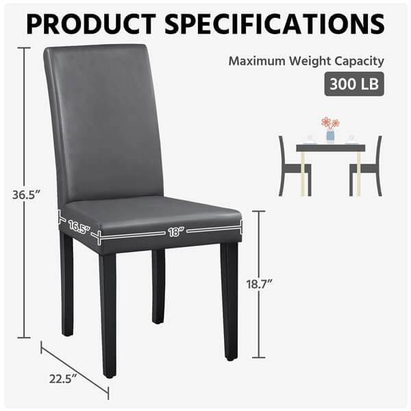 Yaheetech Dining Chairs Set of 6 Faux Leather