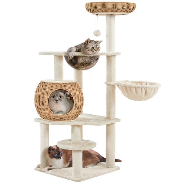 Yaheetech 54in Rattan Cat Tree