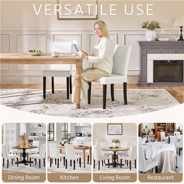 Yaheetech Dining Chairs Set of 6 Faux Leather