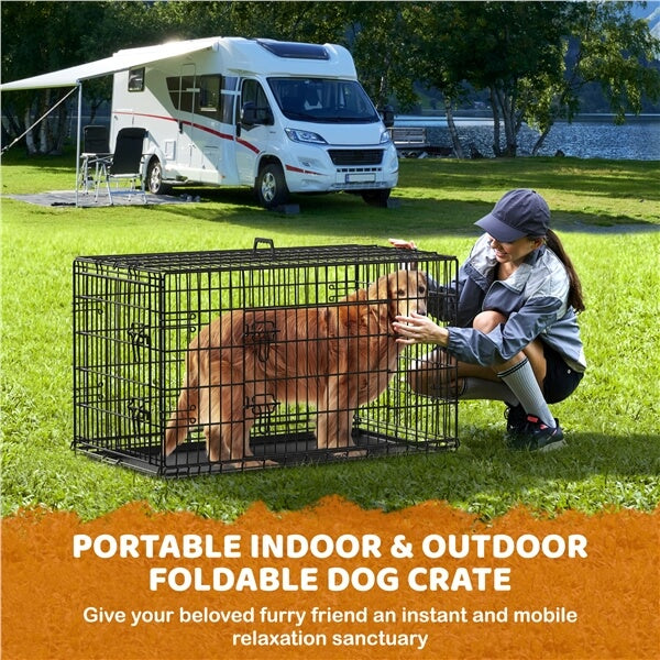 Yaheetech Double Door Dog Crate