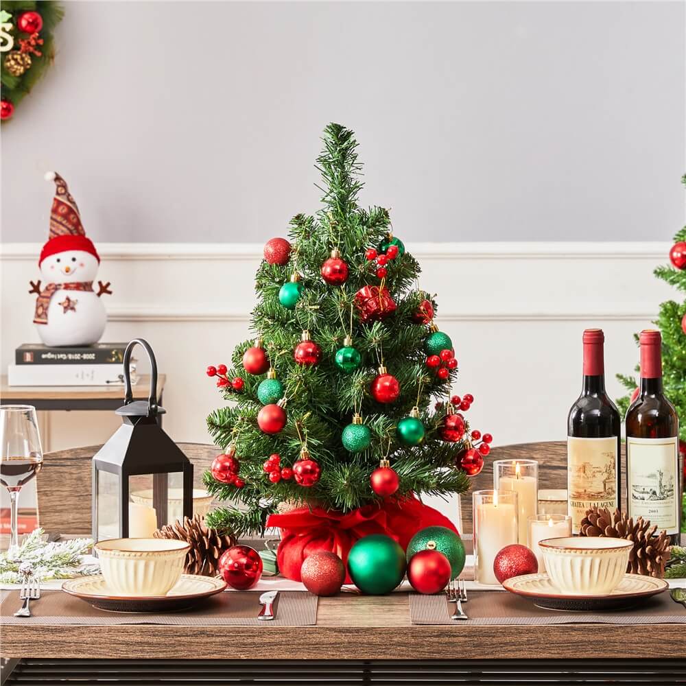 Yaheetech 3ft/2ft Prelit Tabletop Christmas Tree