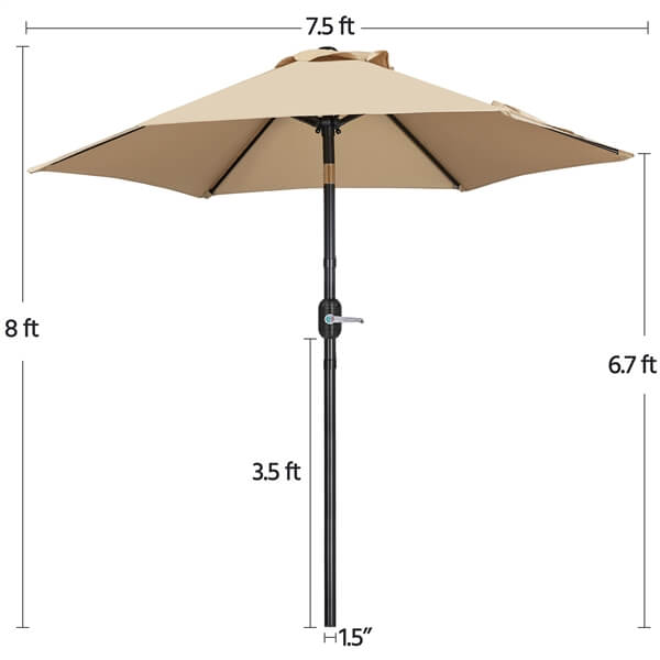 Yaheetech 2PCS 7.5FT Patio Umbrella Market Umbrella