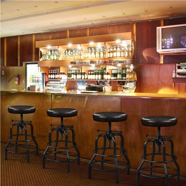 Yaheetech Industrial Bar Stools Vintage Counter Height Adjustable Metal Bar Stool