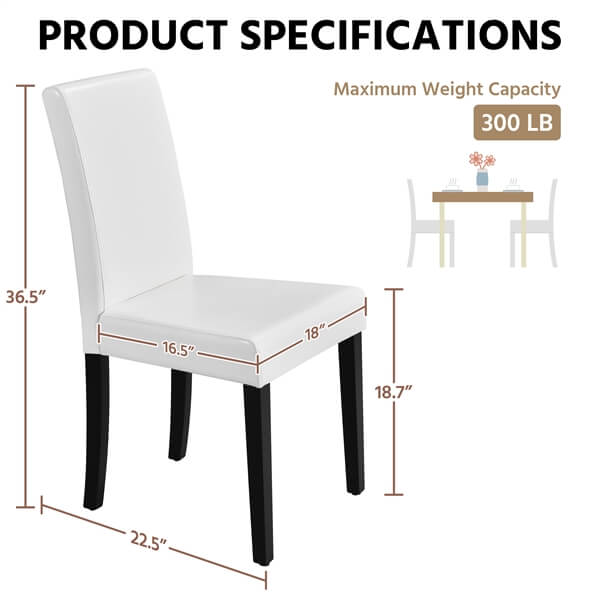 Yaheetech Dining Chairs Set of 6 Faux Leather