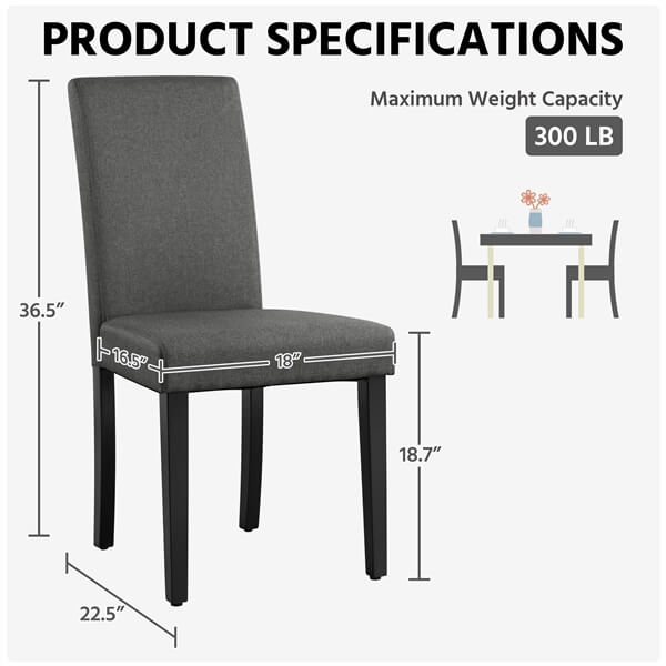 Yaheetech Dining Chairs Set of 6 Fabric Upholstered Parson