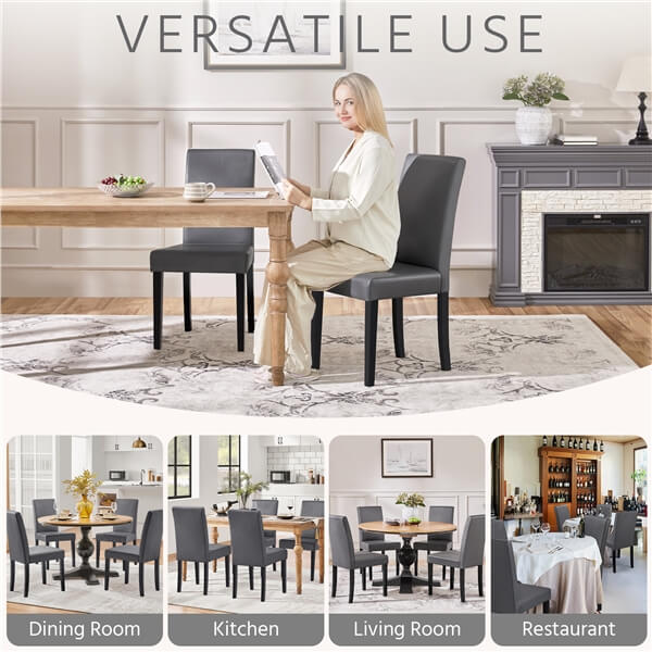 Yaheetech Dining Chairs Set of 6 Faux Leather
