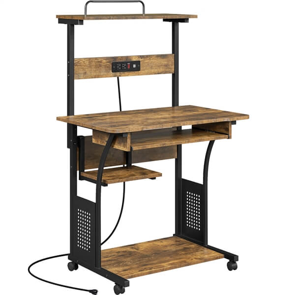 Yaheetech 3 Tiers Rolling Computer Desk on Wheels