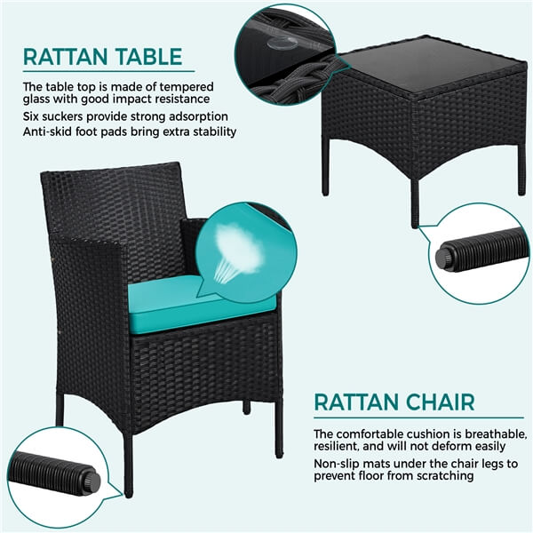 Yaheetech 3 Pieces Patio Porch Furniture Sets