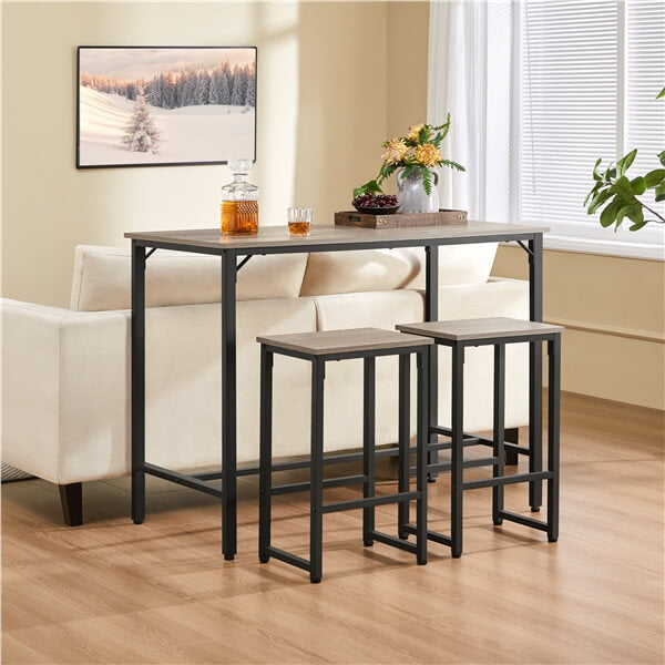 Yaheetech Counter Height Kitchen Table with Bar Stools Set of 2