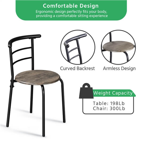 Yaheetech 3 Piece Dining Table Set