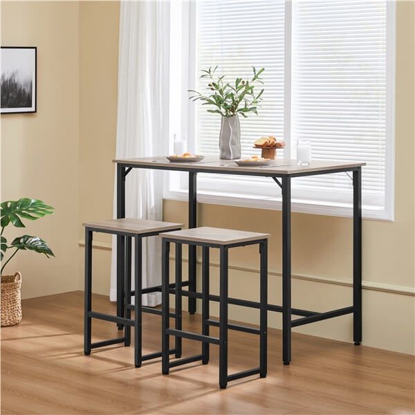 Yaheetech Counter Height Kitchen Table with Bar Stools Set of 2