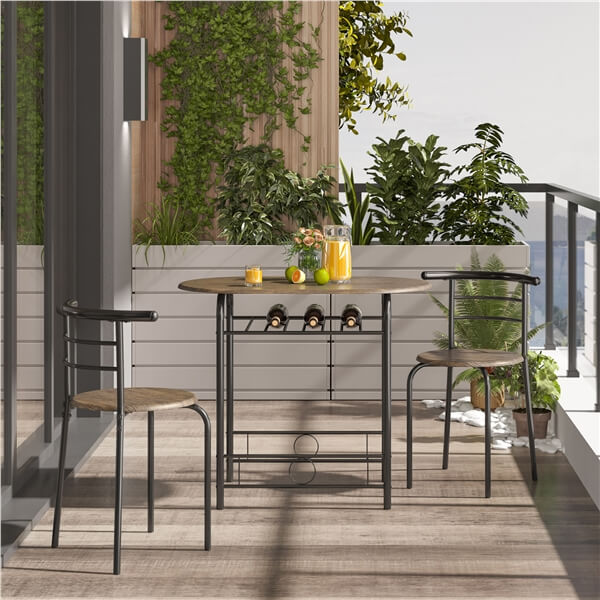 Yaheetech 3 Piece Dining Table Set