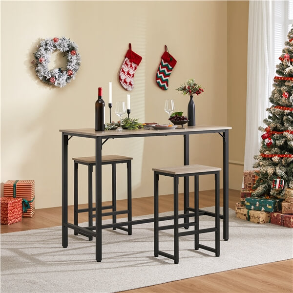 Yaheetech Counter Height Kitchen Table with Bar Stools Set of 2