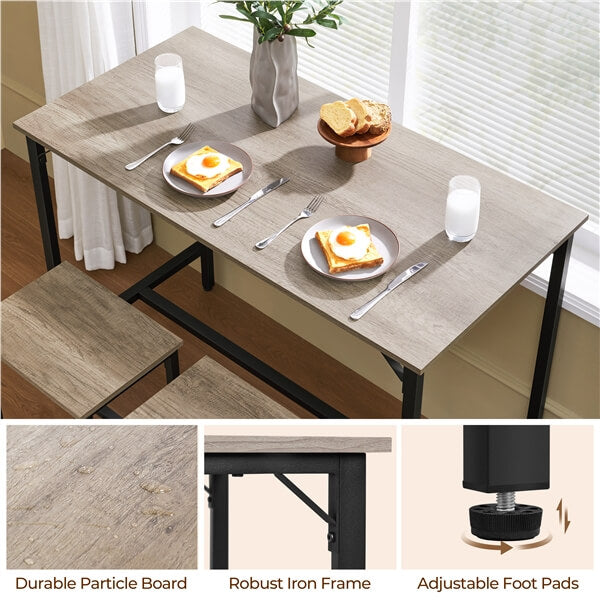 Yaheetech Counter Height Kitchen Table with Bar Stools Set of 2