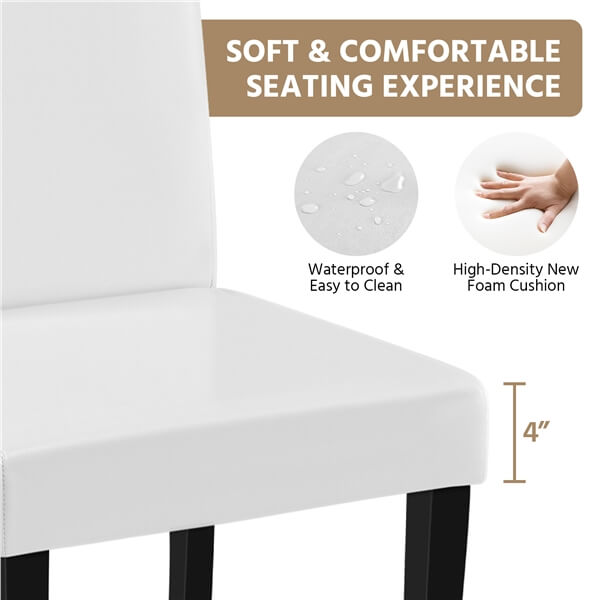 Yaheetech Dining Chairs Set of 6 Faux Leather