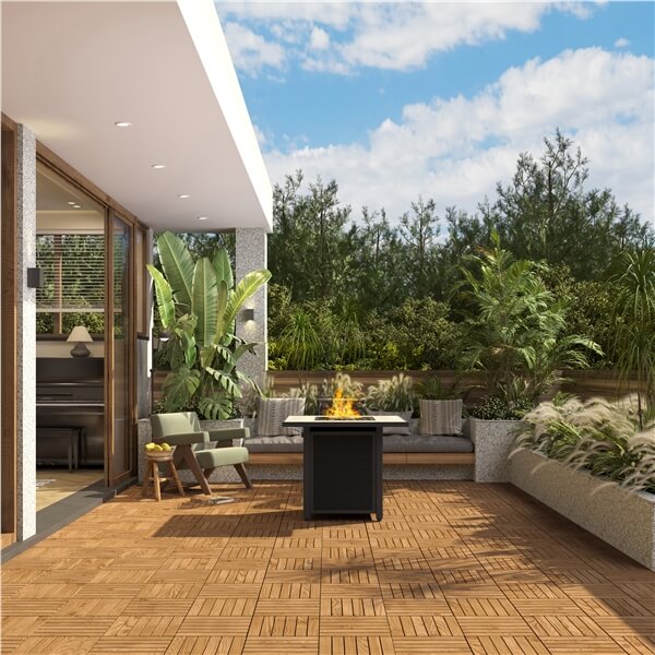 Yaheetech 27PCS Acacia Wood Interlocking Flooring Tiles