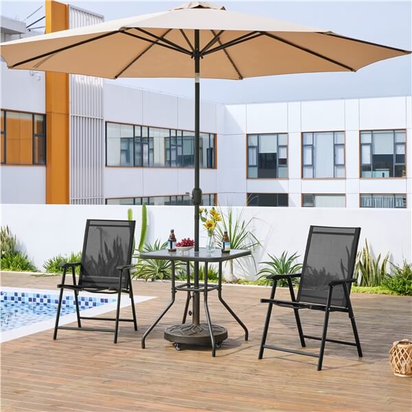 Yaheetech Patio Dining Chairs Set of 4 with Armrests