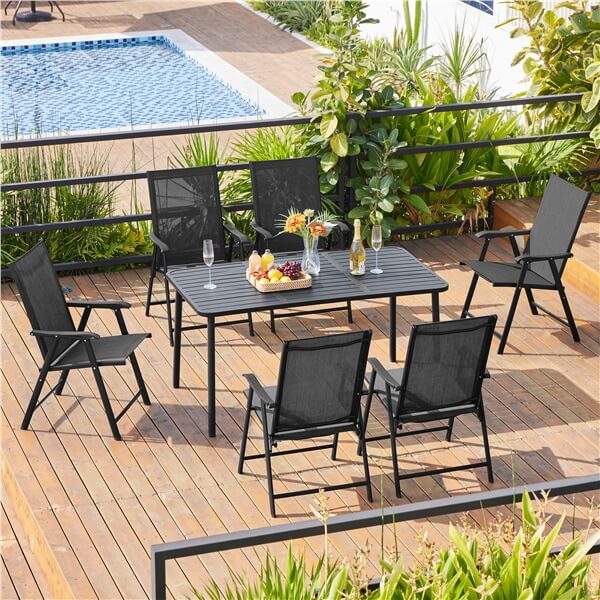 Yaheetech Patio Dining Chairs Set of 4 with Armrests