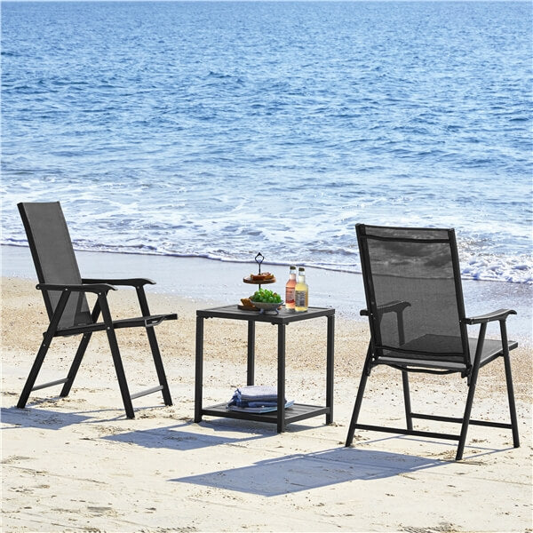 Yaheetech Patio Dining Chairs Set of 4 with Armrests