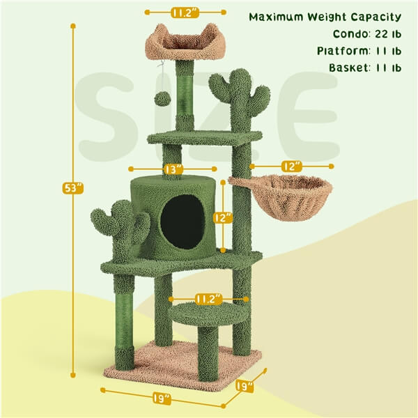 53''H Cat Cactus Tree