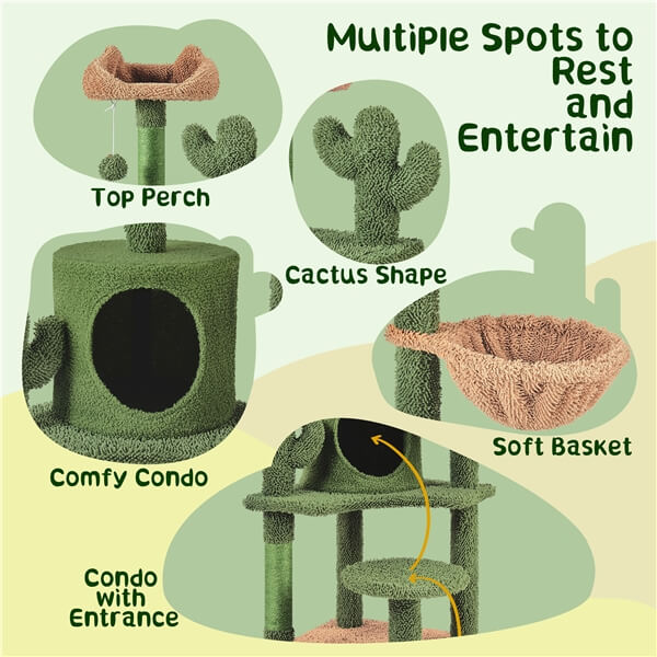 53''H Cat Cactus Tree