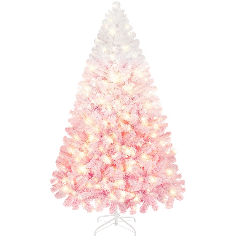 Yaheetech 6Ft Pre-lit Flocked Artificial Christmas Tree