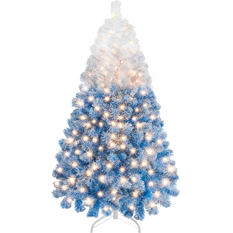 Yaheetech 6Ft Pre-lit Flocked Artificial Christmas Tree