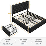 Full Storage Bed with USB Ports