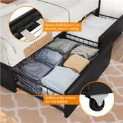 Full Storage Bed with USB Ports