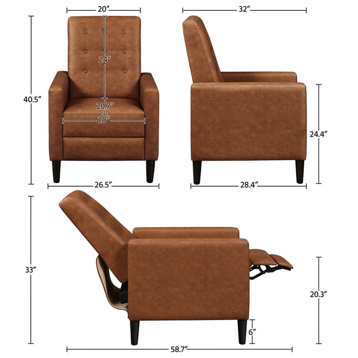  Faux Leather Recliner Chair