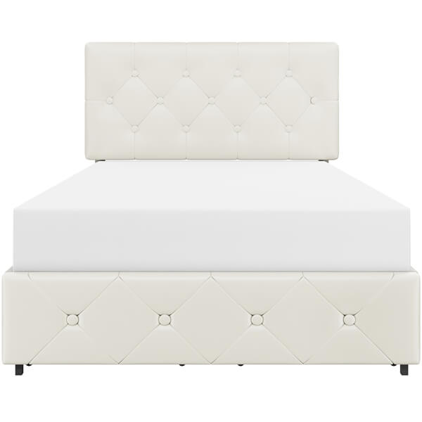 Yaheetech Queen/Full Size Bed Frame with Diamond Button-Tufted Headboard