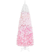 pre lit snowy pencil christmas tree
