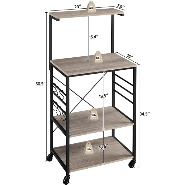 Yaheetech Kitchen Bakers Rack on Wheels