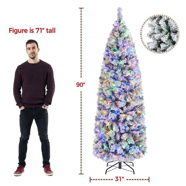 6ft pre lit christmas tree with snow