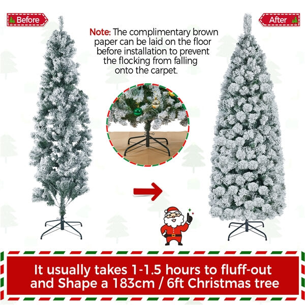 pre lit 6ft flocked christmas tree