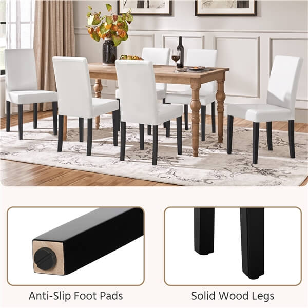 Yaheetech Dining Chairs Set of 6 Faux Leather